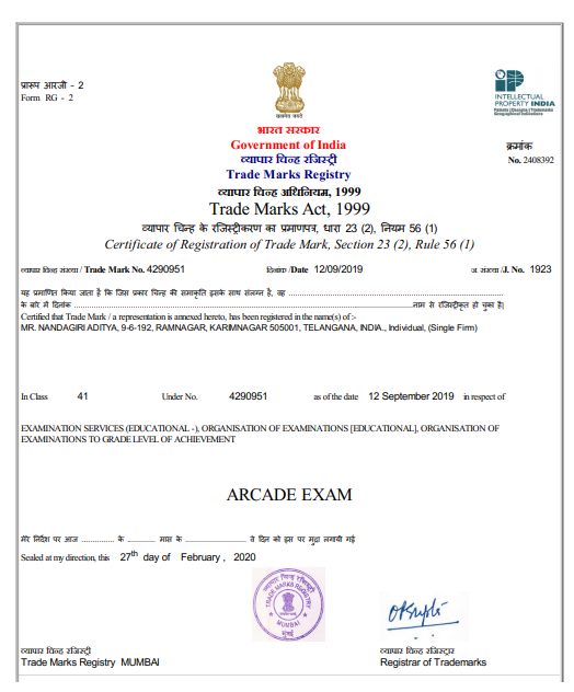 Trademark Registration 1